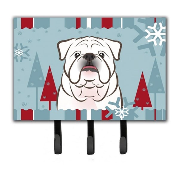 Jensendistributionservices Winter Holiday White English Bulldog Leash & Key Holder MI1719834 - main